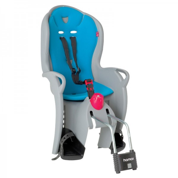 Dviračio vaikiška kėdutė Hamax Sleepy, ant rėmo (pilka/mėlyna)