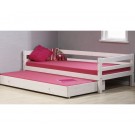 Mini gulta berniem 200 cm, whitewash, ar aizmugures ramis un  gulta zem gultas